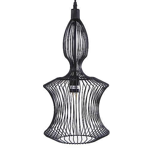 LÁMPARA TECHO METAL NEGRA 1XE27 MAX 60W, NO INCLUIDA_°25X51CM, CABLE NEGRO 60CM von AlexandreHouse