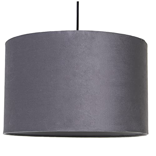 LÁMPARA TECHO METAL PANTALLATERCIOPELO GRIS, 1XE27, MAX.40 °38X24CM, CABLE:100CM von AlexandreHouse