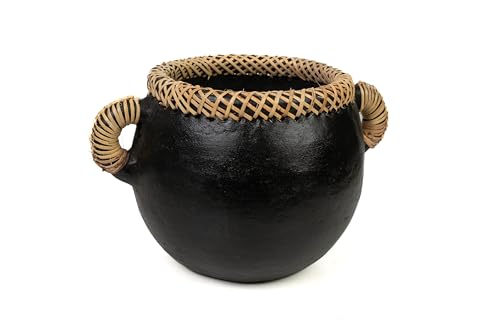 MACETA CERAMICA NEGRO ASAS RATTAN MACETA CERAMICA NEGRO ASAS RATTAN von AlexandreHouse