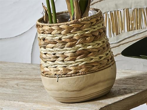 MACETERO 2 ENTRAMADOS FIBRA NATURAL C/BASE MADERA 23 CMS. 22dx23 cms von AlexandreHouse