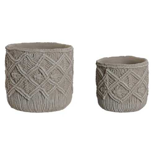 MACETERO SET 2 CEMENTO 20X20X18 MACRAME GRIS CLARO von AlexandreHouse
