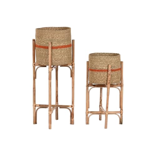 MACETERO SET 2 YUTE MANGO 26X26X67 NATURAL von AlexandreHouse
