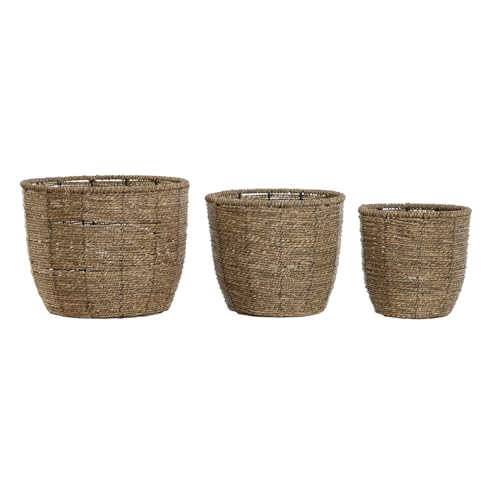 MACETERO SET 3 FIBRA 31X31X24 NATURAL MARRON von AlexandreHouse