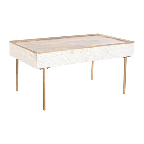 MESA CENTRO MANGO METAL 120X60X57 ONDAS MARRON von Redesyn