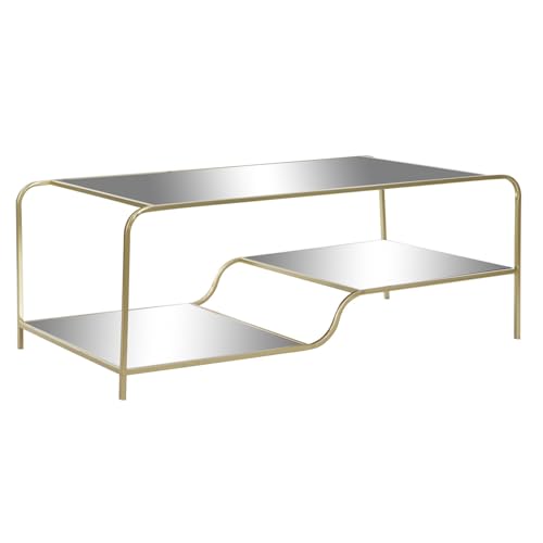 MESA CENTRO METAL ESPEJO 120X60X45 MATE DORADO von Redesyn