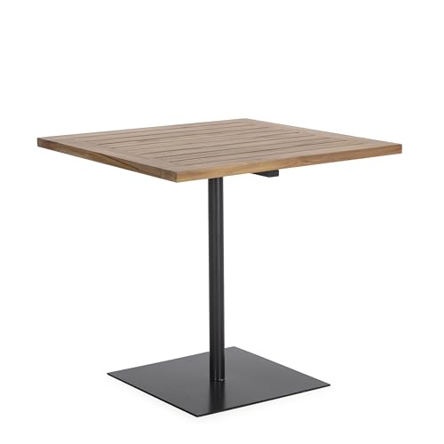 MESA COMEDOR 80X80X75 MADERA TECA NATURAL/METAL GRIS OSCURO von AlexandreHouse