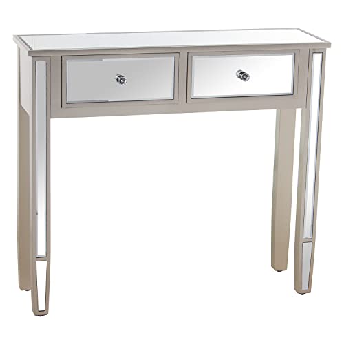 MESA ENTRADA MADERA/ESPEJO C/2CAJONES CHAMPAGNE 90X25X80CM MESA ENTRADA MADERA/ESPEJO C/2CAJONES CHAMPAGNE 90X25X80CM von AlexandreHouse