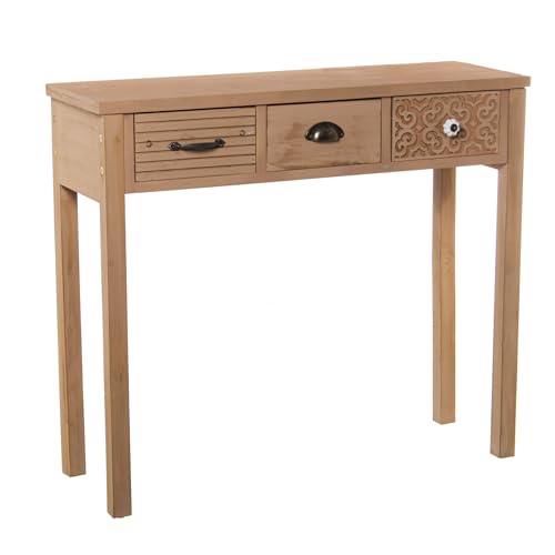 MESA ENTRADA MADERA C/3 CAJONES 90X30X78CM, ABETO+DM+CONTRACH von AlexandreHouse