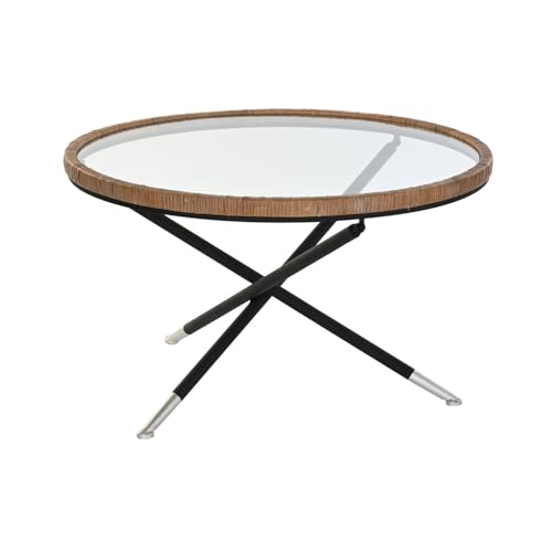 MESITA AUXILIAR METAL CRISTAL 80X80X48 NEGRO von Redesyn