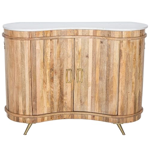 MUEBLE ENTRADA MADERA MANGO C/MÁRMOL +2 PUERTAS, PATAS METAL_112X41X84CM von AlexandreHouse