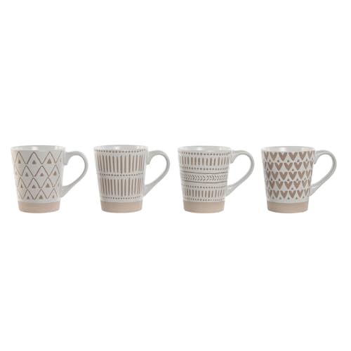 MUG SET 4 GRES 9X7X10,6 360ML MATE BLANCO von AlexandreHouse
