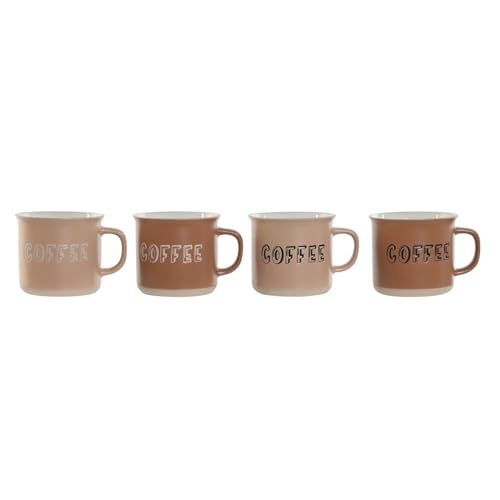 MUG SET 4 GRES 9X7X8 285ML MARRON von AlexandreHouse