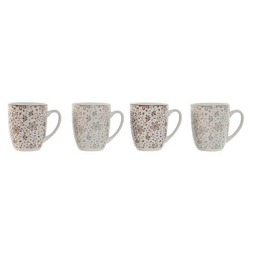 MUG SET 4 PORCELANA 12X9X10,5 340ML FLORES BEIGE MUG SET 4 PORCELANA 12X9X10,5 340ML FLORES BEIGE von AlexandreHouse