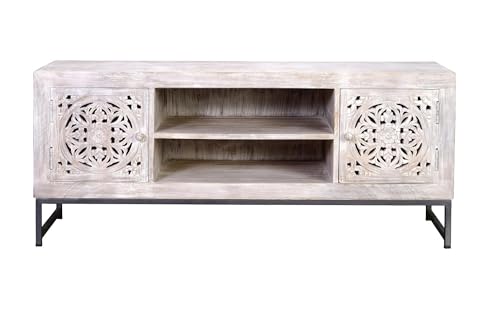 Mueble Tv 2 Puertas en Madera de Mango y Base de Hierro von AlexandreHouse