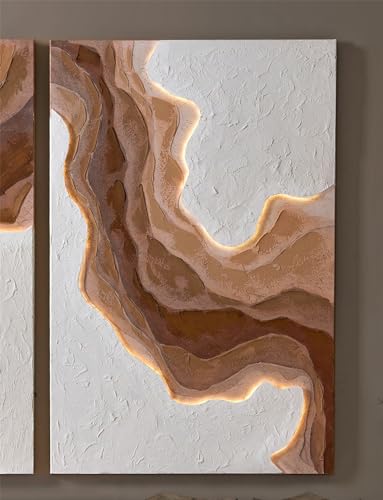 OLEO ABSTR. ONDUL. SINUOSA T. TIERRA DIF. TEXTURAS C/2 TIRAS LED 80X120 CMS. 80x3x120 cms von AlexandreHouse