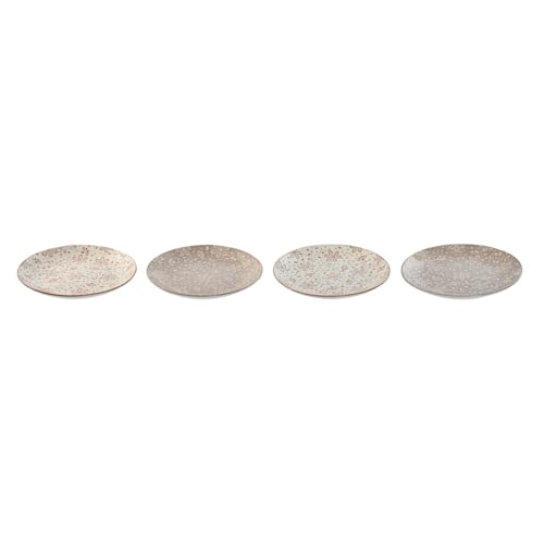 PLATO SET 4 PORCELANA 19X19X2 FLORES BEIGE von AlexandreHouse