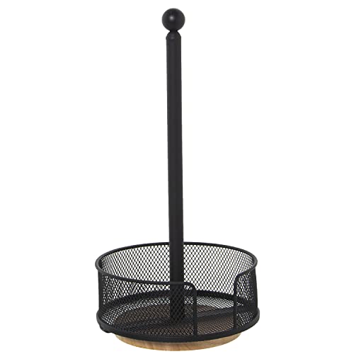 PORTARROLLO COCINA METAL REJILLA NEGRO °18X36CM, BASE GIRATORIA von AlexandreHouse