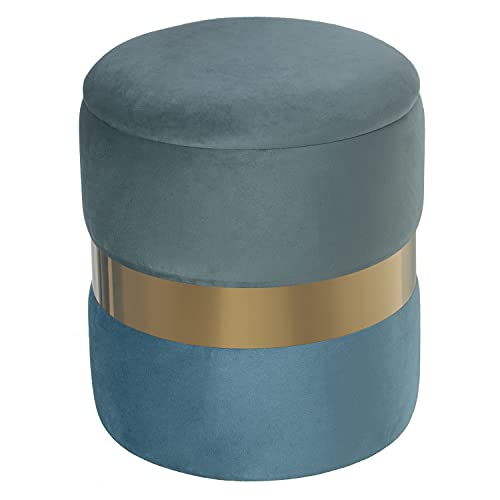 PUF ALMACENAJE TERCIOPELO VERDE AGUA/AZUL C/BANDA ACERO ORO °37X43CM, POLI╔STER/DM PUF ALMACENAJE TERCIOPELO VERDE AGUA/AZUL C/BANDA ACERO ORO °37X43CM, POLI╔STER/DM von AlexandreHouse