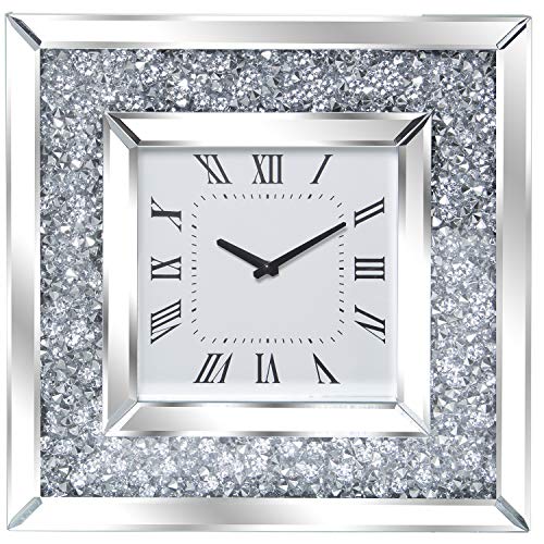 RELOJ PARED ESPEJO C/BRILLANTES 40X40CM 40X4,5X40CM, PILA:1XAA NO INC von AlexandreHouse