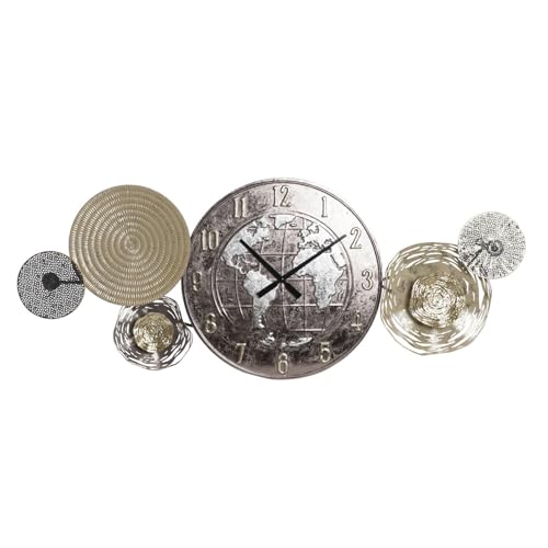 RELOJ PARED METAL 121X9,5X49,5 MAPAMUNDI DORADO von Redesyn