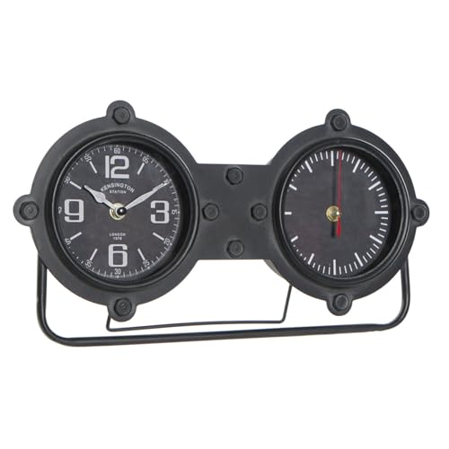 RELOJ SOBREMESA HIERRO CRISTAL 38X7X20 NEGRO von Redesyn