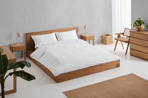 Rita. Conjunto de funda nórdica y funda(s) de almohada de percal color perla. Cama de 90 cm. 2 piezas von AlexandreHouse