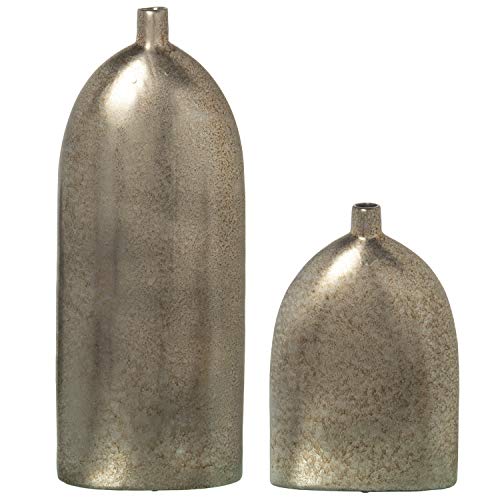 SET 2 JARRONES CERÁMICA 34CM+55CM PLATA 18X8X55CM+18X8X34CM von AlexandreHouse