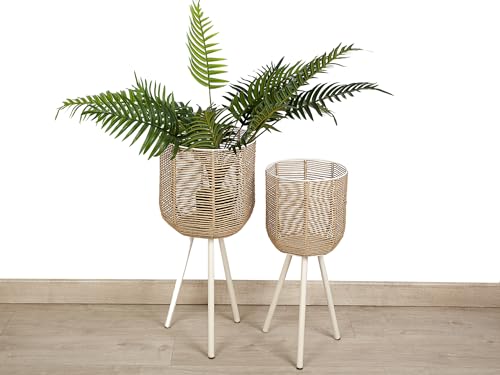 SET 2 MACETEROS C/PATAS METAL/RATTAN von AlexandreHouse