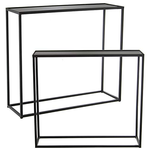 SET 2 MESAS ENTRADA METAL NEGRO C/CRISTAL NEGRO_90X28X81CM+84X25X75CM SET 2 MESAS ENTRADA METAL NEGRO C/CRISTAL NEGRO_90X28X81CM+84X25X75CM von AlexandreHouse