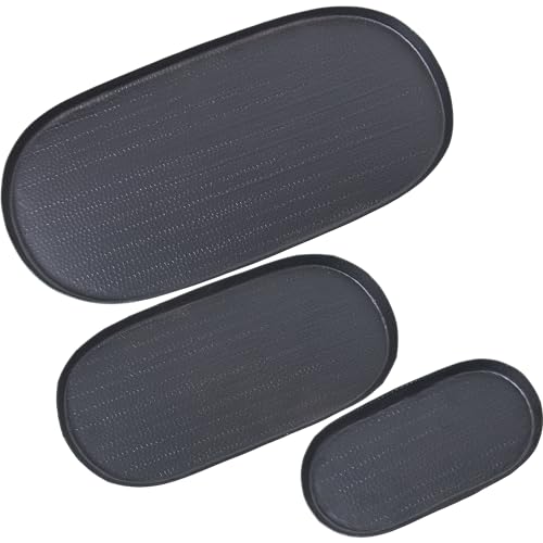 SET 3 BANDEJAS ALUMINIO TALLADO NEGRO_21X11+30X15+40X20X1,5CM von AlexandreHouse