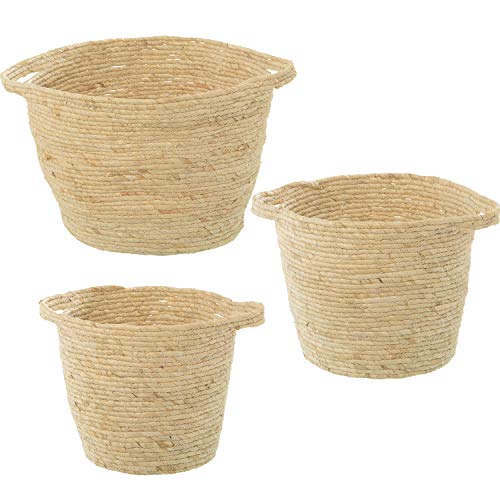 SET 3 CESTOS HOJAS DE MAIZ NATURAL_°38X30CM °33X28CM °28X26CM von AlexandreHouse