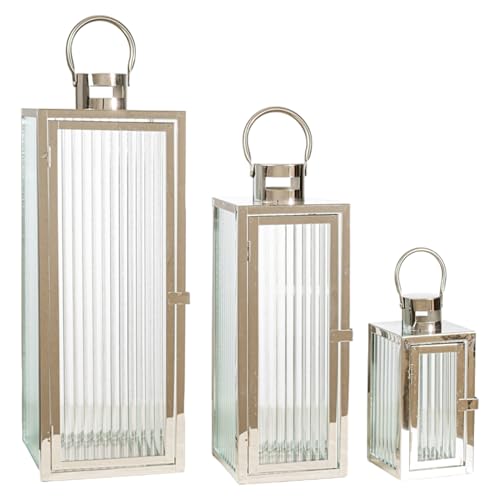 SET 3 FAROLES METAL PLATEADO SET 3 FAROLES METAL PLATEADO von AlexandreHouse