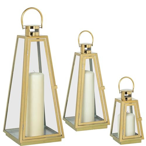 SET 3 FAROLES PORTAVELAS METALCROMADO DORADO_12X12X25+17X17X39+18X18X53CM SET 3 FAROLES PORTAVELAS METALCROMADO DORADO_12X12X25+17X17X39+18X18X53CM von AlexandreHouse