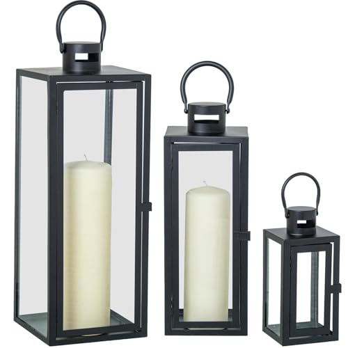 SET 3 FAROLES PORTAVELAS METALNEGRO_10X10X23+14X14X39+18X18X49CM SET 3 FAROLES PORTAVELAS METALNEGRO_10X10X23+14X14X39+18X18X49CM von AlexandreHouse