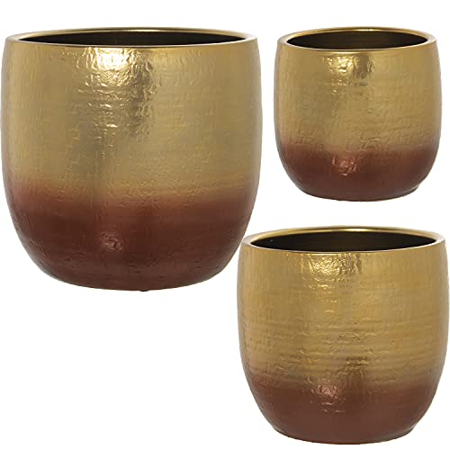 SET 3 MACETEROS CERÁMICA DORADO 2 TONOS °20X19CM+°24X23CM+°30X29CM SET 3 MACETEROS CERÁMICA DORADO 2 TONOS °20X19CM+°24X23CM+°30X29CM von AlexandreHouse