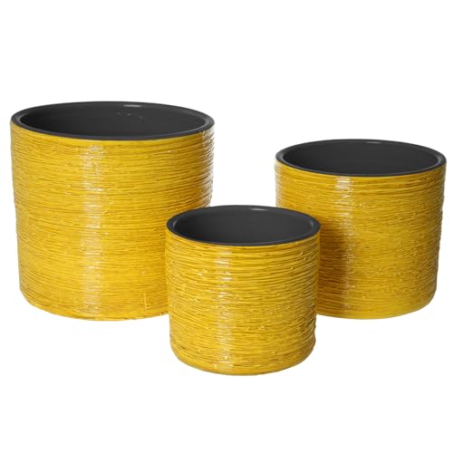 SET 3 MACETEROS CERÁMICA TERRACOTA AMARILLO_°30X27+°26X22+°20X18CM SET 3 MACETEROS CERÁMICA TERRACOTA AMARILLO_°30X27+°26X22+°20X18CM von AlexandreHouse