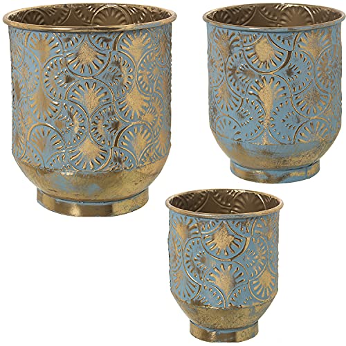 SET 3 MACETEROS METAL DORADO/VERDE °33X38+°28X31+°22X27CM SET 3 MACETEROS METAL DORADO/VERDE °33X38+°28X31+°22X27CM von AlexandreHouse