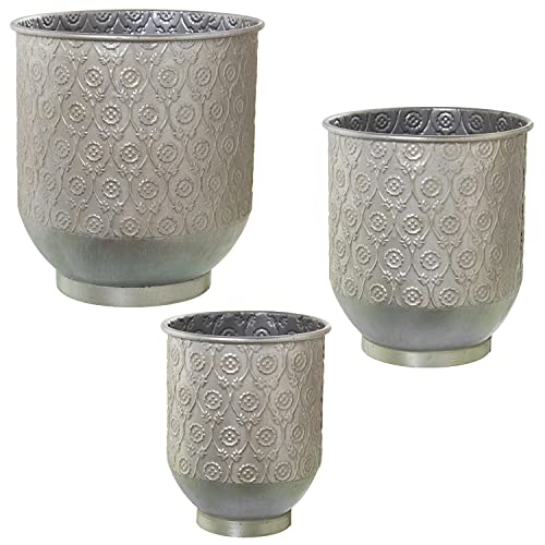 SET 3 MACETEROS METAL PLATEADO °32X34+°26X29+°21X26CM von AlexandreHouse