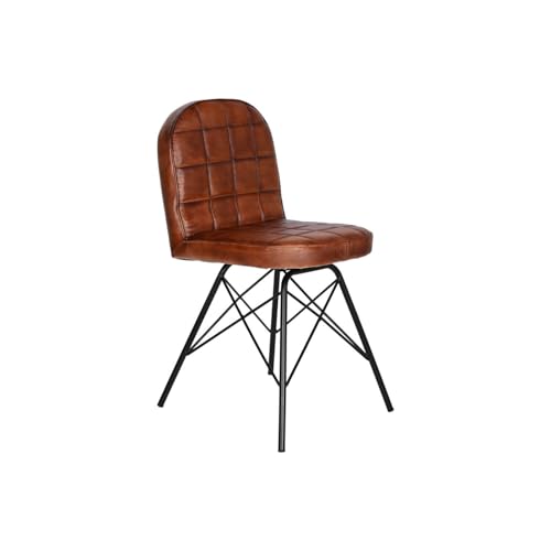 SILLA METAL PIEL 51X51X89 MARRON von AlexandreHouse