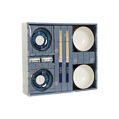 SUSHI SET 8 PORCELANA BAMBU 34X29,5X7,3 AZUL von Redesyn