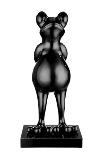 Sculpture, Frog, Synthetic resin, black, PU 1, L. 30 cm, W. 30 cm, H. 68 cm von AlexandreHouse