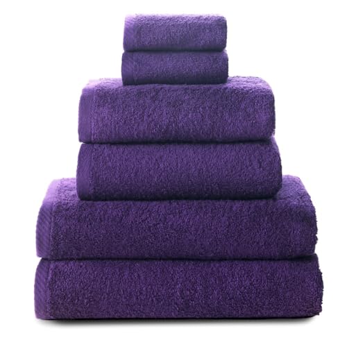 Set 6 Toallas piezas: 2 bidet + 2 manos + 2 baño color morado von AlexandreHouse