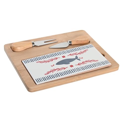 TABLA APERITIVO SET 4 BAMBU 24,5X20X1,2 BLUE RED B von AlexandreHouse