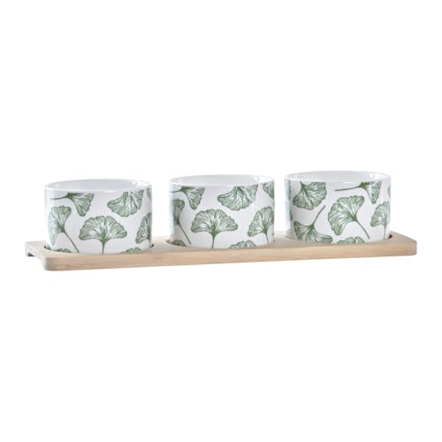 TABLA APERITIVO SET 4 GRES BAMBU 28X9,7X1,5 HOJAS von AlexandreHouse