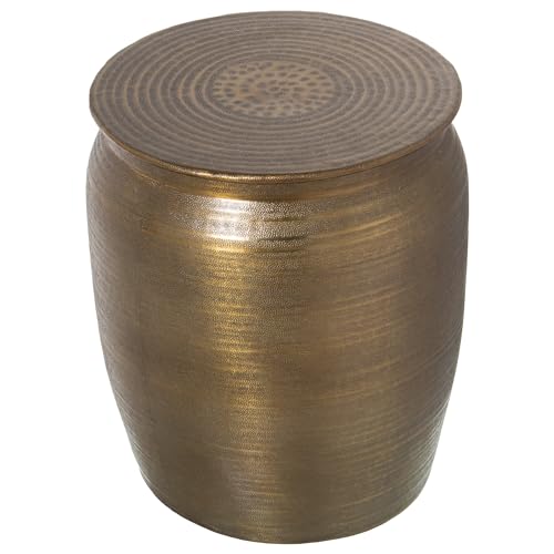 TABURETE ALUMINIO TALLADO DORADO_°35X41CM von AlexandreHouse