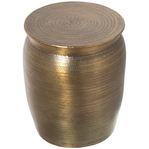TABURETE ALUMINIO TALLADO DORADO_°35X41CM von AlexandreHouse