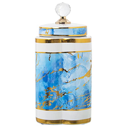 TIBOR CERÁMICA BLANCO/AZUL/DORADO °18X30CM TIBOR CERÁMICA BLANCO/AZUL/DORADO °18X30CM von AlexandreHouse