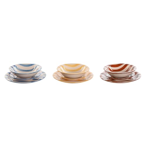 VAJILLA SET 18 GRES 27,5X27,5X2,8 RAYAS MULTICOLOR von AlexandreHouse