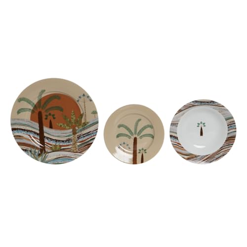 VAJILLA SET 18 PORCELANA 27X27X2 CALIMA TERRACOTA von AlexandreHouse