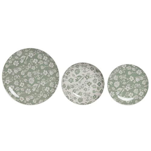 VAJILLA SET 18 PORCELANA 27X27X2 FLORAL VERDE von AlexandreHouse